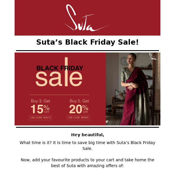 Suta’s Black Friday Sale is now live!