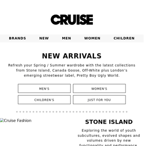 New In: Stone Island, Canada Goose, Off-White.