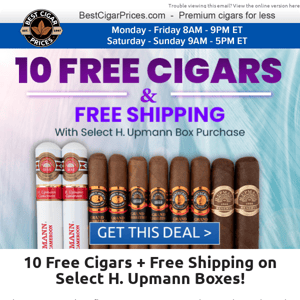 ➡️ 10 Free Cigars + Free Shipping on Select H. Upmann Boxes ⬅️ 