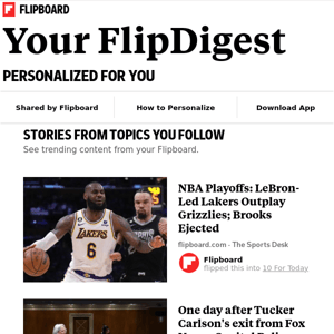 What's new on Flipboard: Stories from Memphis Grizzlies, U.S. Politics, Money and more