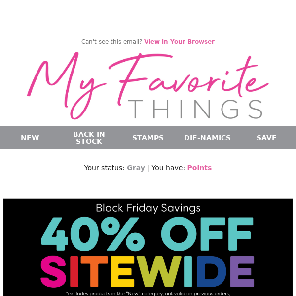 Get Excited! 40% Sitewide Savings Are Here
