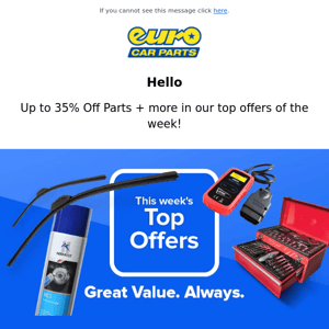 Hey  Fix It for Less With Up To 35% Off Car Parts!