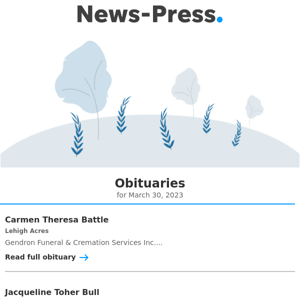 Obituaries for March 30, 2023