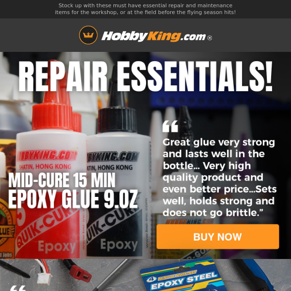 Essential repair and maintenance products for Hobby King
