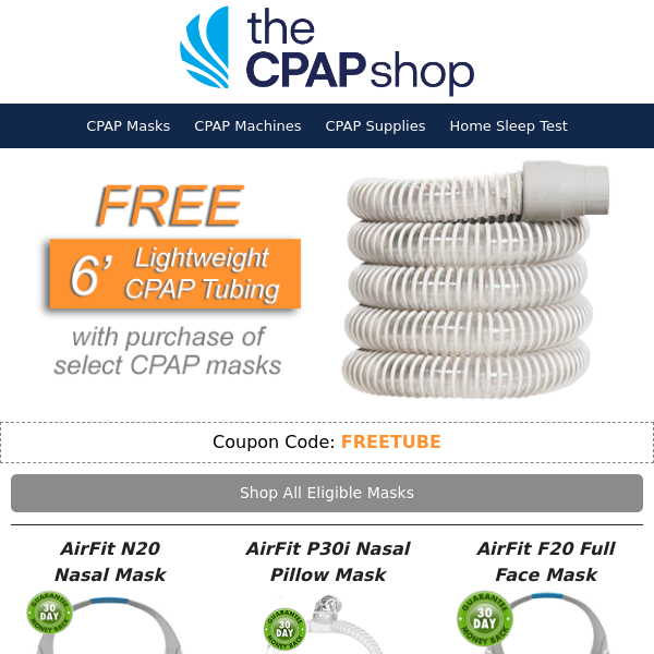 FREE Tube with Select CPAP Mask Purchase—Offer Expires Tonight - The CPAP  Shop