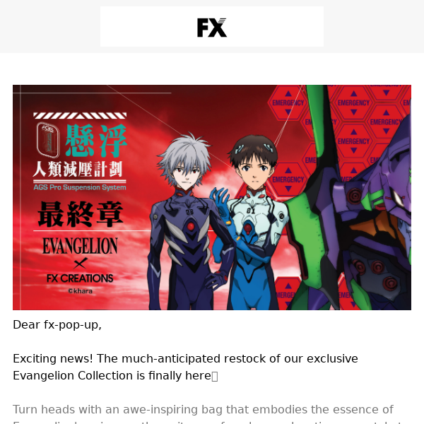 Epic Return of Evangelion Bags + 10% Off🔥