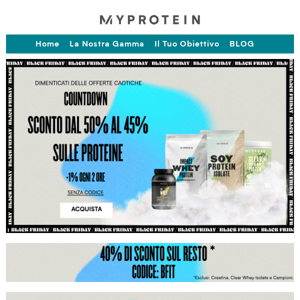 PROTEINE👉DAL 50% di sconto ⏰COUNTDOWN ⏳