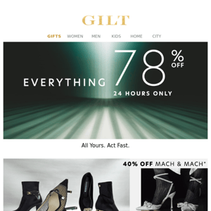 EVERYthing 78% off. We mean it.