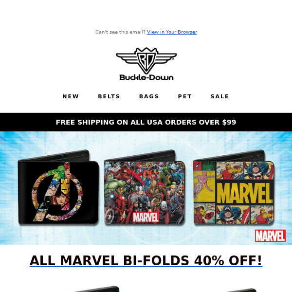 MARVEL BI-FOLD WALLET SALE