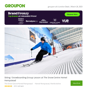 Skiing / Snowboarding Group Lesson at The Snow Centre Hemel Hempstead