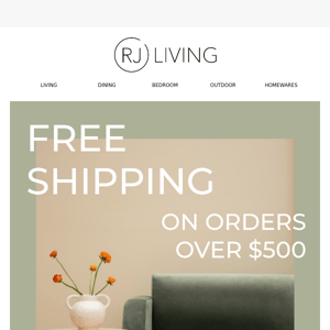 Free Shipping on Orders over $500
