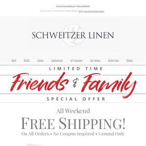 FREE SHIPPING on Our Friends & Family Weekend!😀😀😀😀