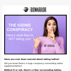 The Iodine Conspiracy: Here's what they're NOT telling you...