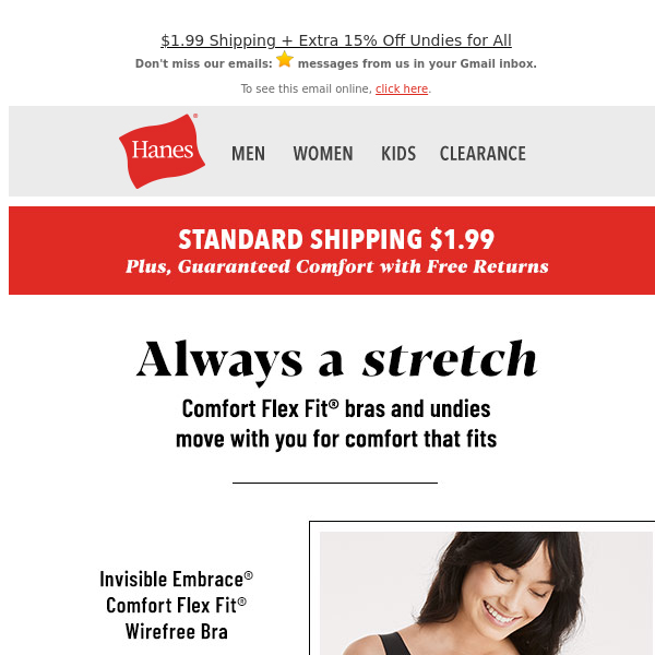 Buy HanesWomen's Invisible Embrace ComfortFlex Fit Wirefree Bra
