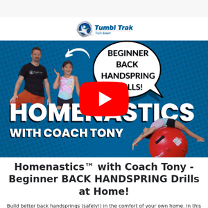 Beginner BACK HANDSPRING Drills at Home! 🏠 (Homenastics with Coach Tony)