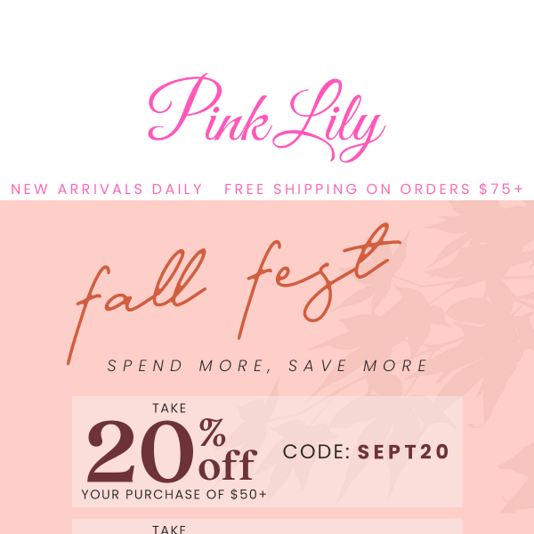 Spend More, Save More: FALL FEST SALE 🍁