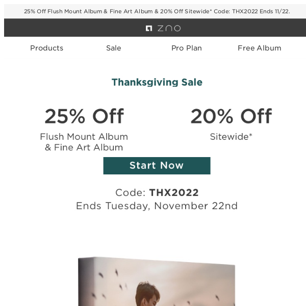 Take 25% Off Flush Mount Album & Fine Art Album Now!