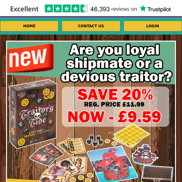 BRAND NEW! Are you a loyal shipmate or a devious traitor?  20% OFF