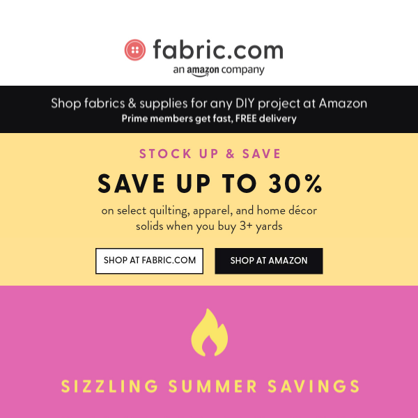 Just launched: up to 20% off best-selling fabrics
