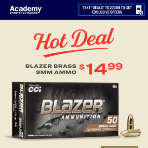 Blazer Brass 9mm Ammo, Now $14.99