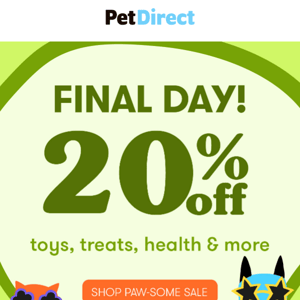 Don't fur-get to appreciate your pet with 20% off! 🐾