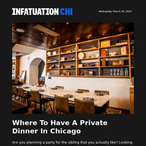 Where To Have A Private Dinner In Chicago Right Now