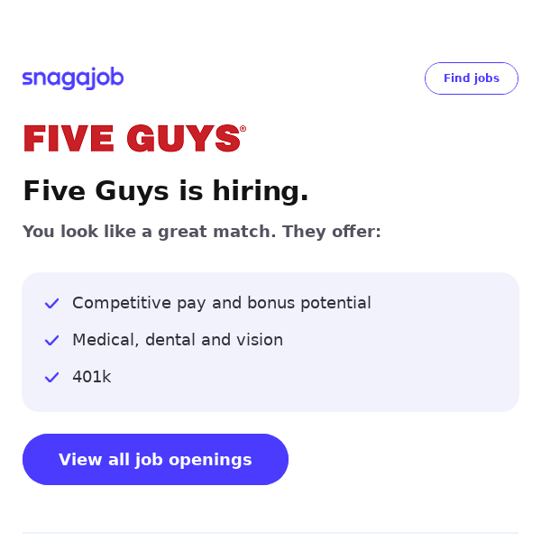Five Guys is hiring near you
