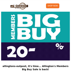 20 - 75% OFF! MEMBERS BIG BUY CATALOGUE OUT NOW.