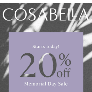 20% Off Sale Starts Now