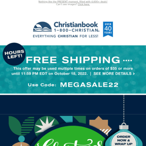 HOURS LEFT: Free Shipping + Christmas MEGA Sale