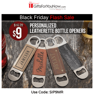$9 Personalized Bottle Openers | Black Friday Deal