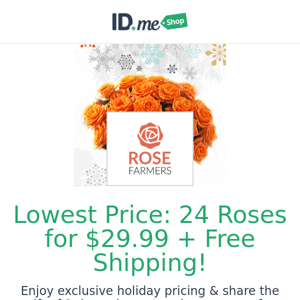 Holiday Flash Sale! 24 Roses for $29.99 + FREE Shipping