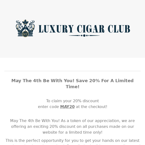 How About 20% Off? SALE DAY! - Luxury Cigar Club
