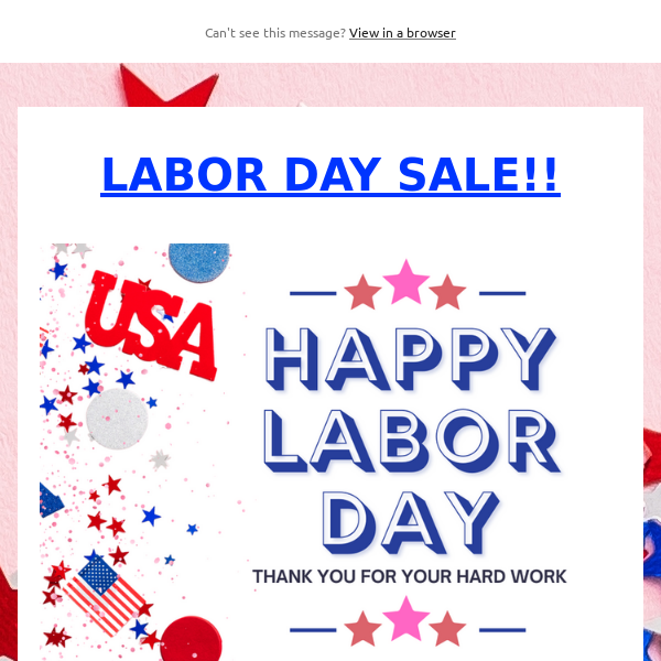 LABOR DAY SALE!