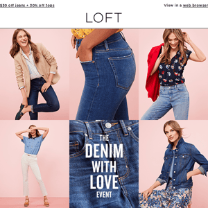 The Denim With Love Event starts now!
