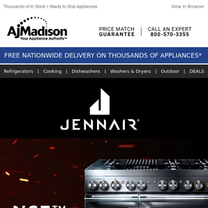 Jennair up to $2,800 rebate on appliances!