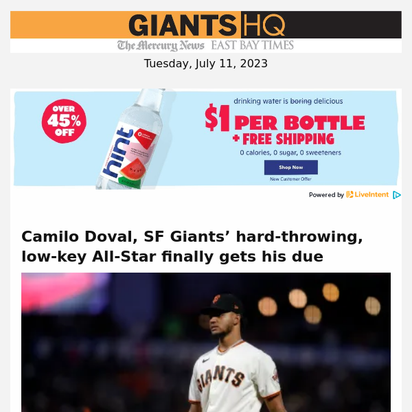Camilo Doval, SF Giants' hard-throwing, low-key All-Star finally