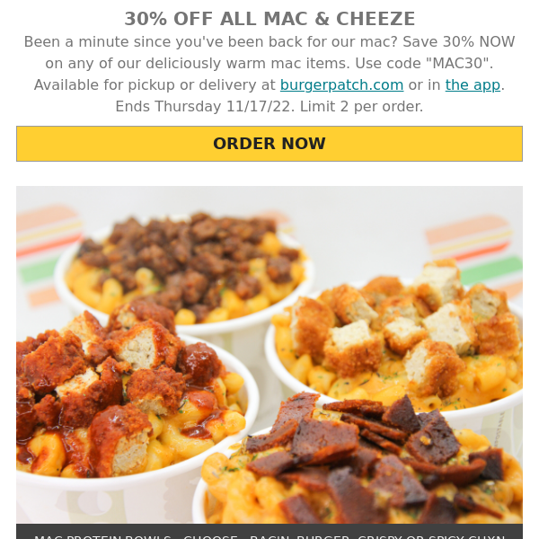 30% Off All Mac & Cheeze