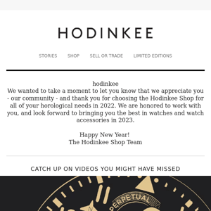 Happy New Year From Hodinkee!