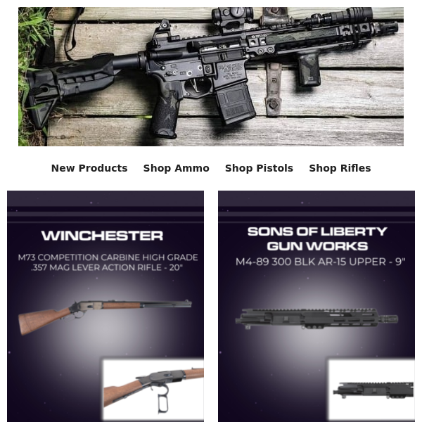 Check out These new products from Winchester, Springfield, Sons of liberty and MORE!
