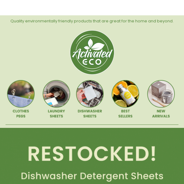 👋🌿 Restocked! Dishwasher Detergent Sheets