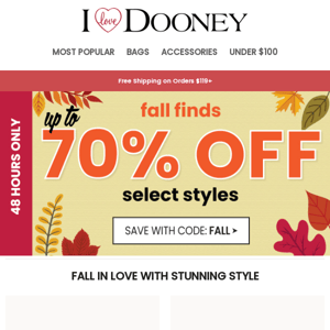 48 Hours to Save: Fall Finds Up to 70% Off!