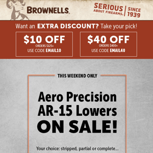 Super Sunday Sale on Aero Precision