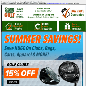 ➡ Up To 30% OFF Clubs, Bags & Carts, Apparel & MORE!