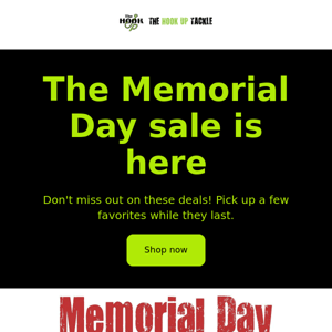 Memorial Day Sale starts now