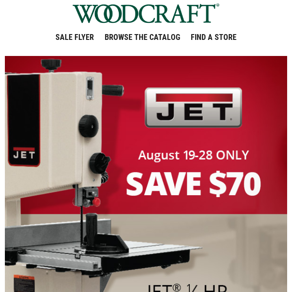 Add a JET Bandsaw to Your Shop—Save $70