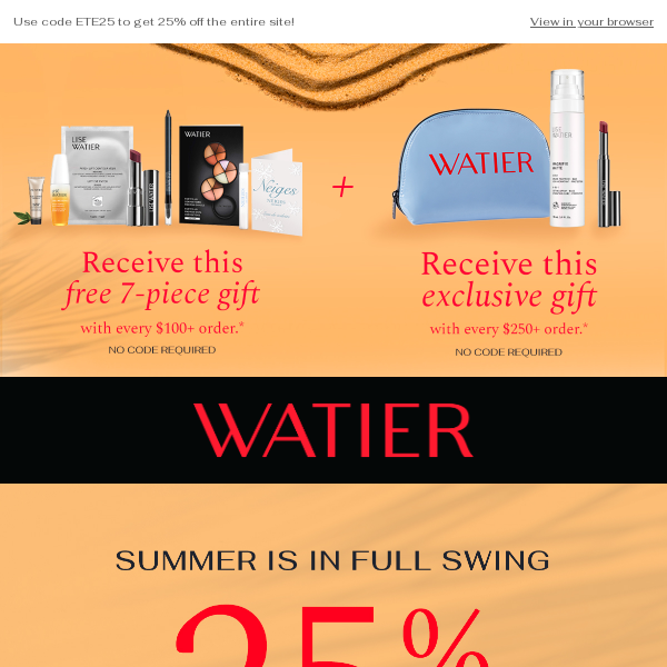 Watier's summer sale is here ☀️