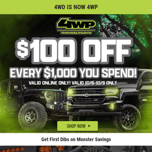 🧟 Monster Savings Await! $100 Off $1,000 - 4 Days Only!