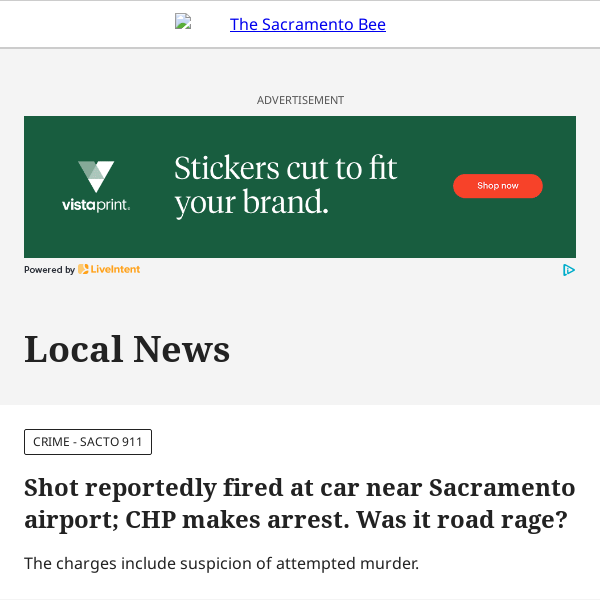 Shot reportedly fired at car near Sacramento airport; CHP makes arrest. Was it road rage?