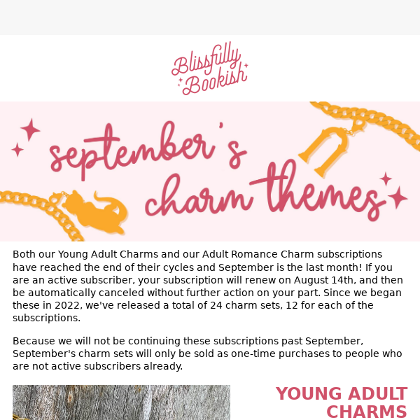 Have you grabbed your bookish charms for September yet?